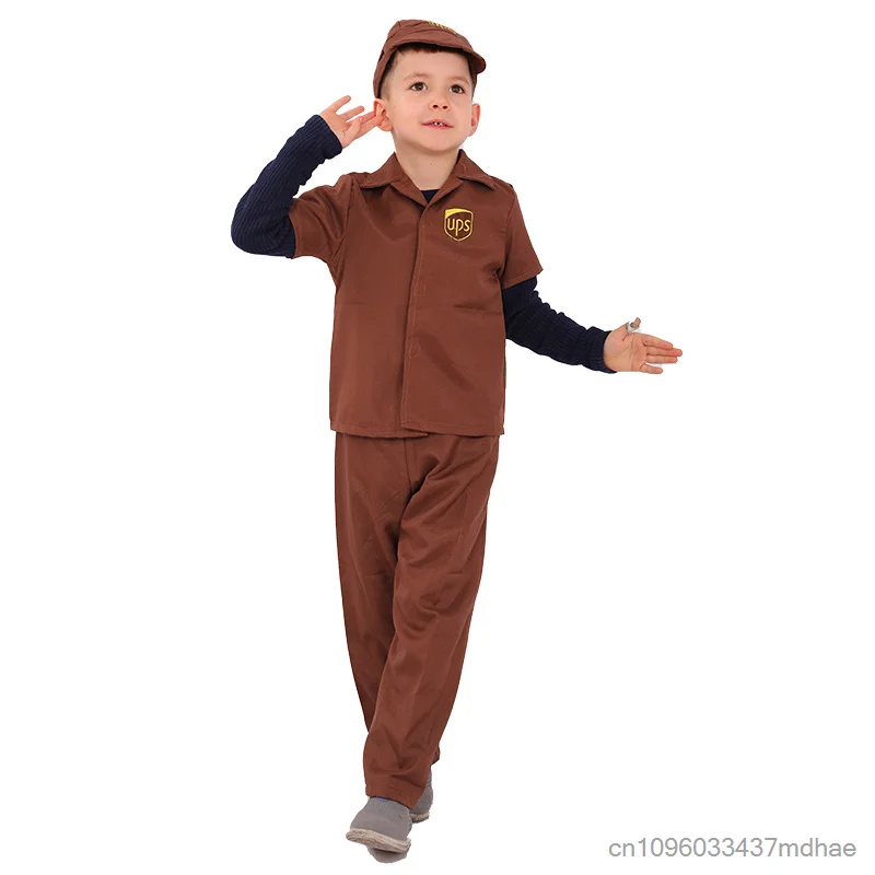 

OA Postman Delivery Enfant Fancy Dress Up Little Postal Worker Cosplay Mädchen Junge World Book Day Stage Performance Outfit