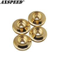 AXSPEED 4PCS Spring Under Cap Retainers Shock Cups Brass Counterweight for 1/10 Crawler TRX4 TRX6 Parts