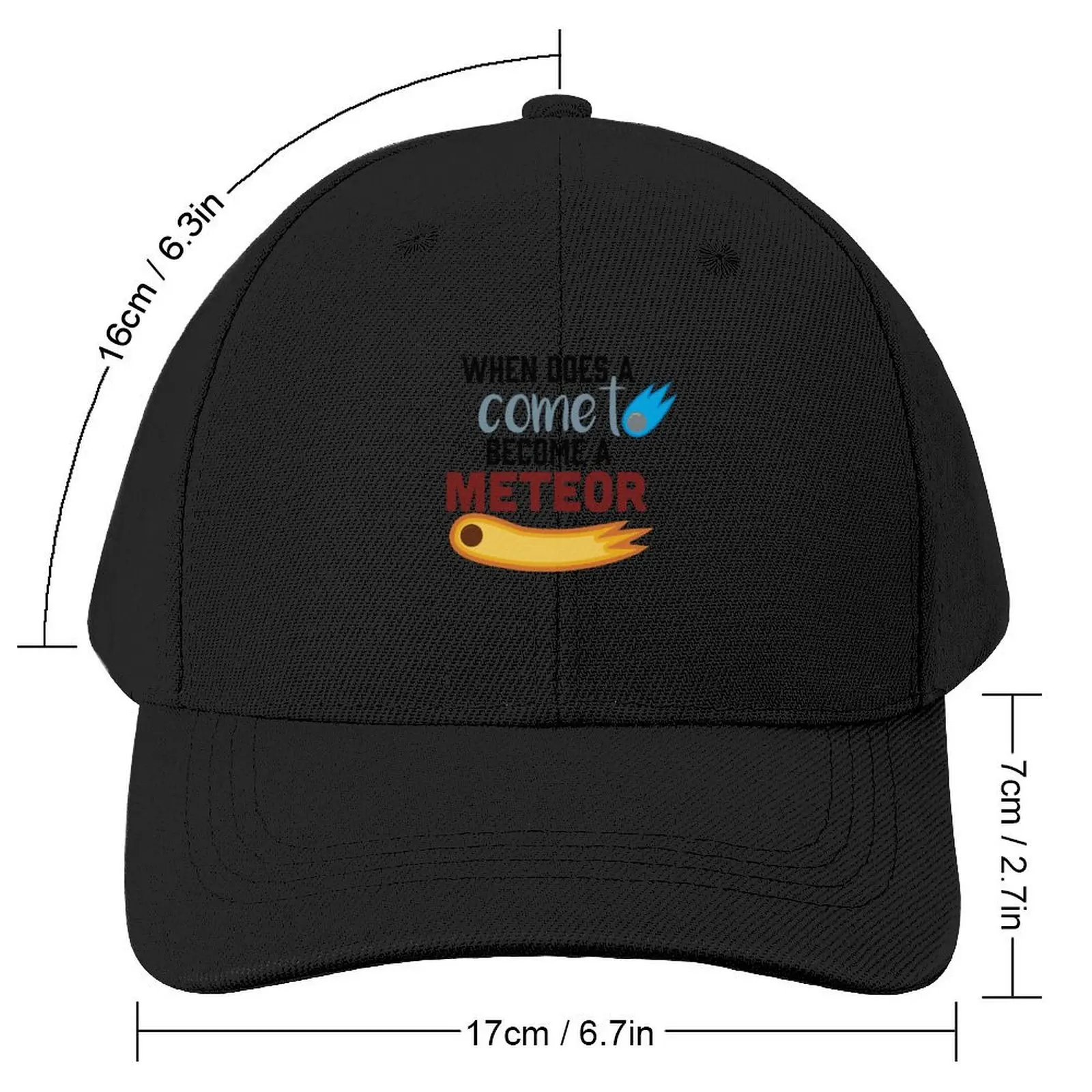 When does a comet become a meteor Baseball Cap New In Hat summer hat Hip Hop black For Man Women's