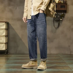 Pantalones vaqueros holgados para hombre, ropa informal, versátil, a la moda, para primavera y verano, 2024