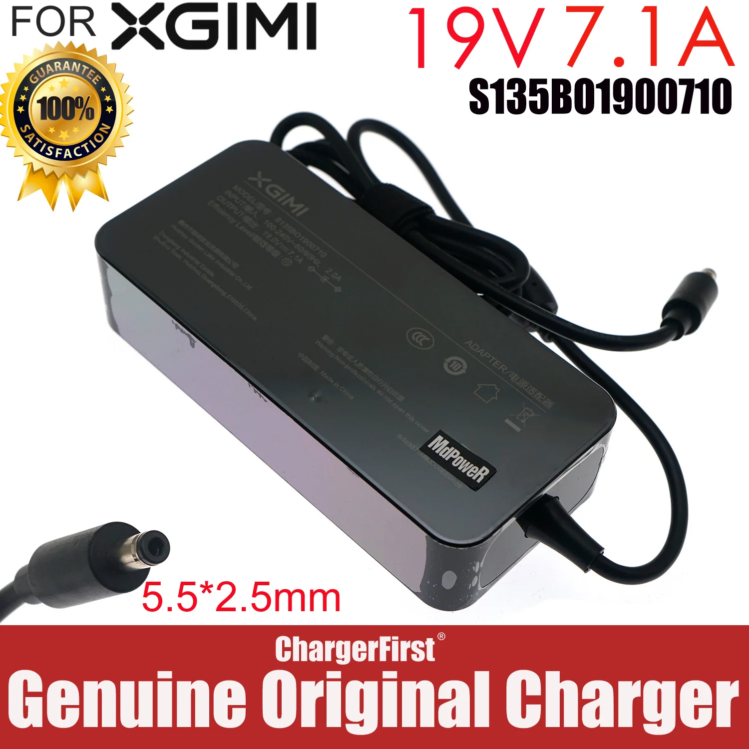 Original S135BO1900710 AC Adapter Charger for XGIMI Projector H1S Z5 H2 XF09 Power Supply 19V 7.1A