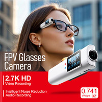 Wearable HD 2.7K Mini Glasses Camera 0.96in IPS Screen Security Surveillance Camcorder WiFi Outdoor Sport DV DVR Video Recorder