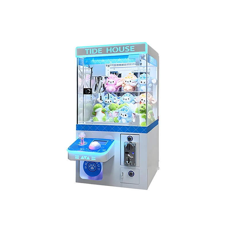 New Age Single-Person Commercial Pink Mini Doll Machine Coin-Operated Household Stainless Steel Crane Claw Grab Gift