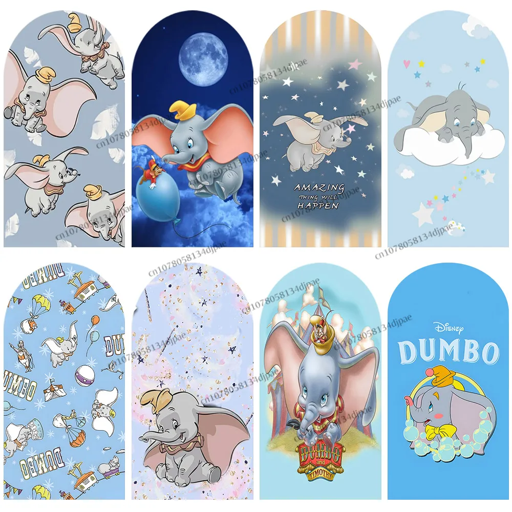 

Dumbo Background Arch Cover Kids Boy Birthday Party Backdrop Decoration Flying Elephant Blue Baby Shower Photo Banner Props