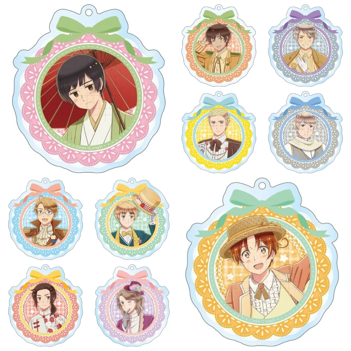 Anime APH Keychain Doll Game Japan Italy Germany UK USA Russia China France Acrylic Keyring Pendant for Gift