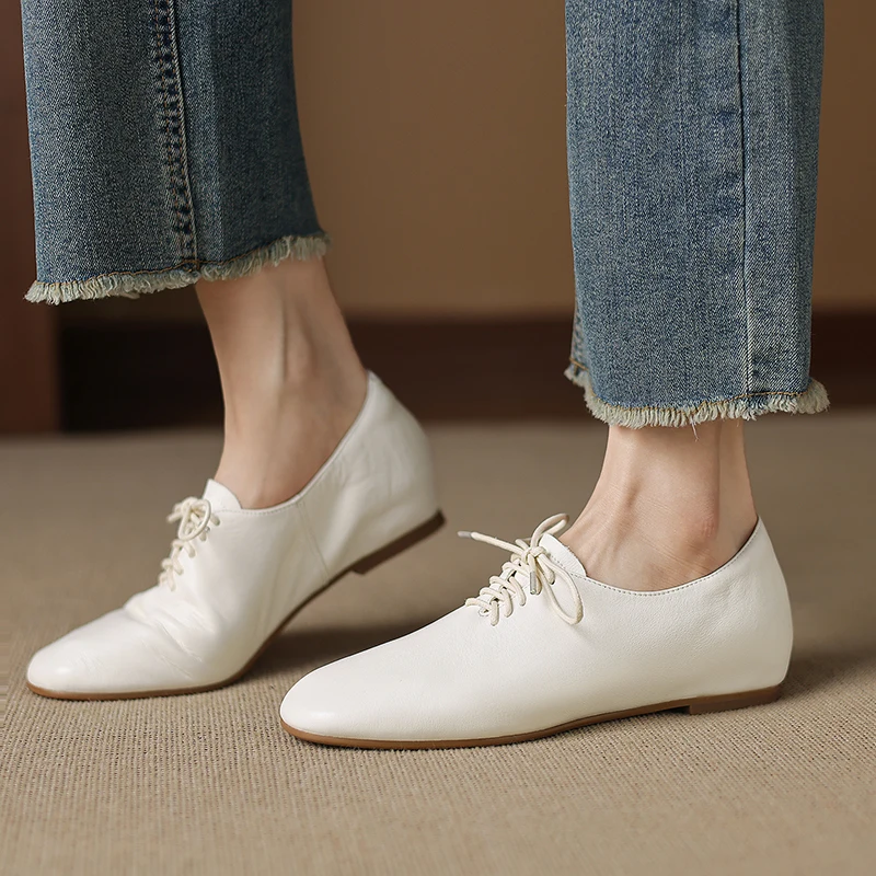 여성용 소가죽 라운드 토 레이스업 플랫 옥스포드화, 고 - Oxford Lace Up Women 리뷰 및 가격