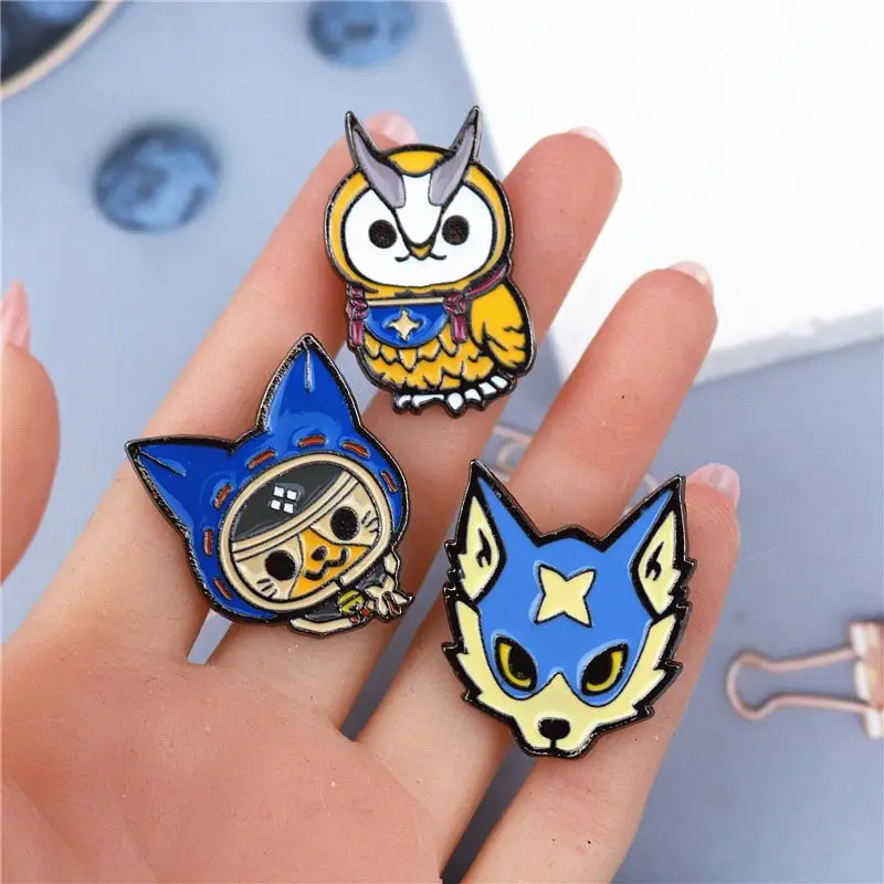 Neues Monster Hunter Felyne Exquisites Metall-Abzeichen mit hohem Farbwert, kreativer Cartoon-Kleiderbrosche, Medaillenanhänger für Männer und Frauen – Detail 3