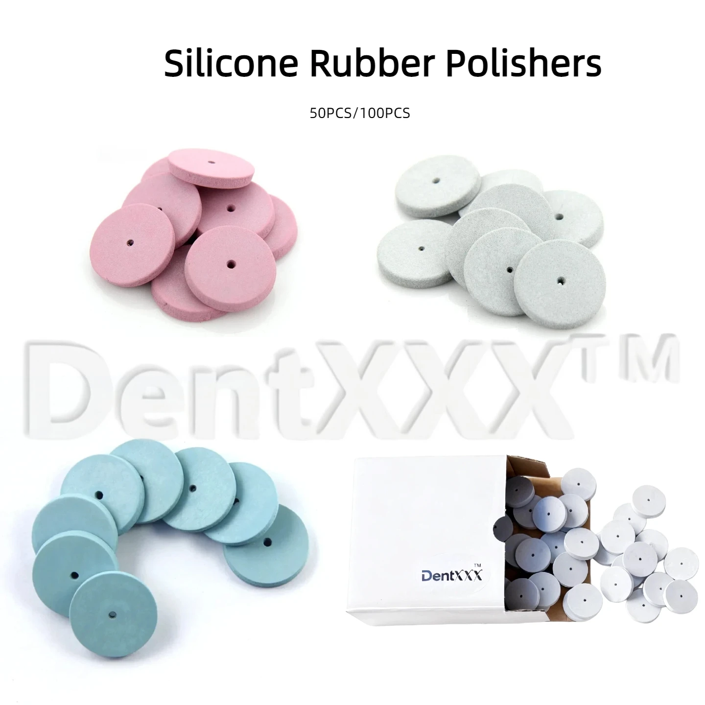 

50Pcs/100Pcs Silicone Rubber Polishing Wheels, 22Mm*3Mm, Coarse/Medium/Fine, for Porcelain, Resin Metal, Acrylic, Alloys
