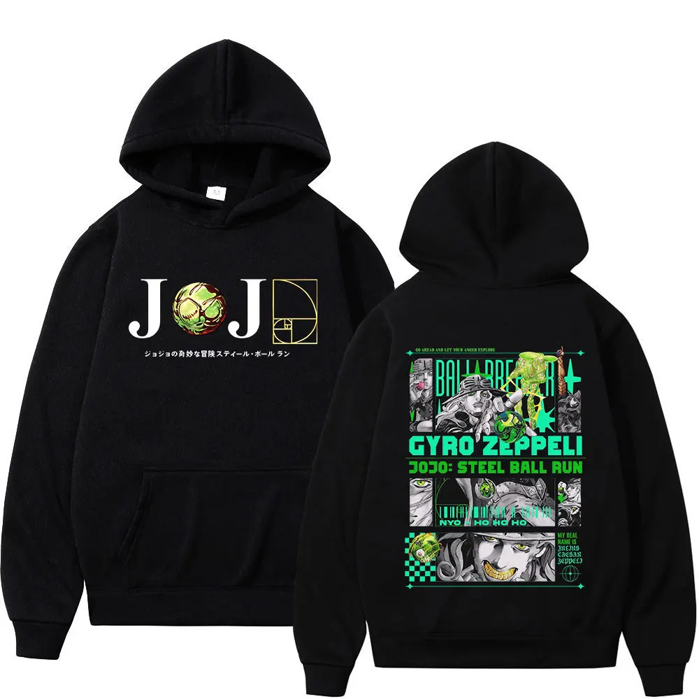 

Anime JoJo Bizarre Adventure STEEL BALL RUN Gyro Zeppeli Hoodies Men's Clothing Fashion Hooded Sweatshirts Long Sleeve Pullover