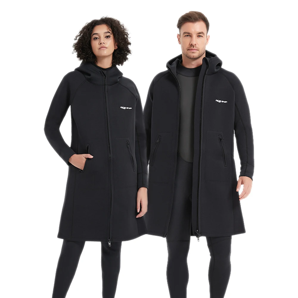 

STLF Men's 3mm Hooded Diving Windbreaker Cold-Proof Warm Cloak for Sun Protection Winter Boat & Diving Jacket for Fishermen