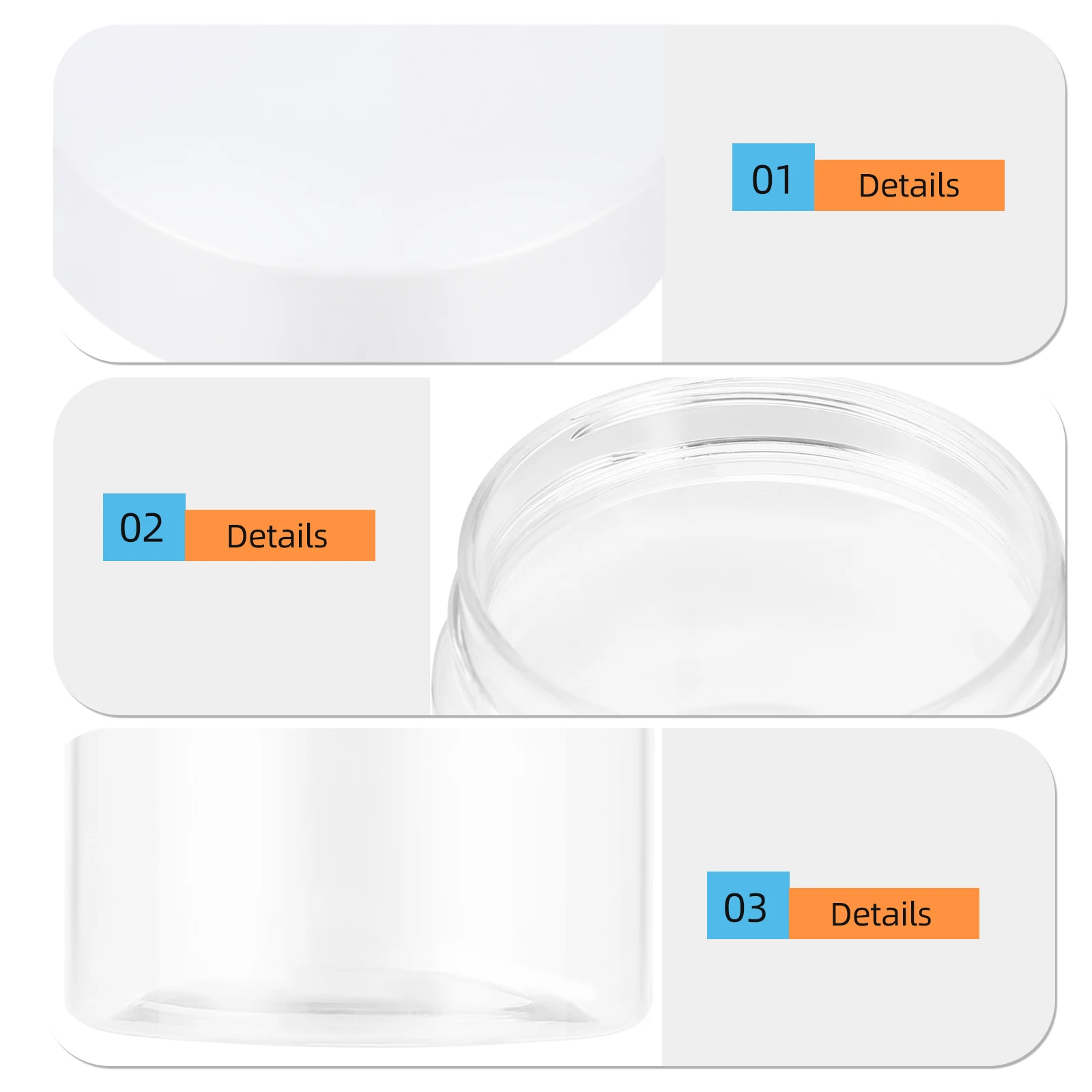 

12pcs Storage Containers Perfect Size for Crafts Beads Buttons Sealed Lids Durable Plastic Empty Jars Travel Cosmetics Liquid
