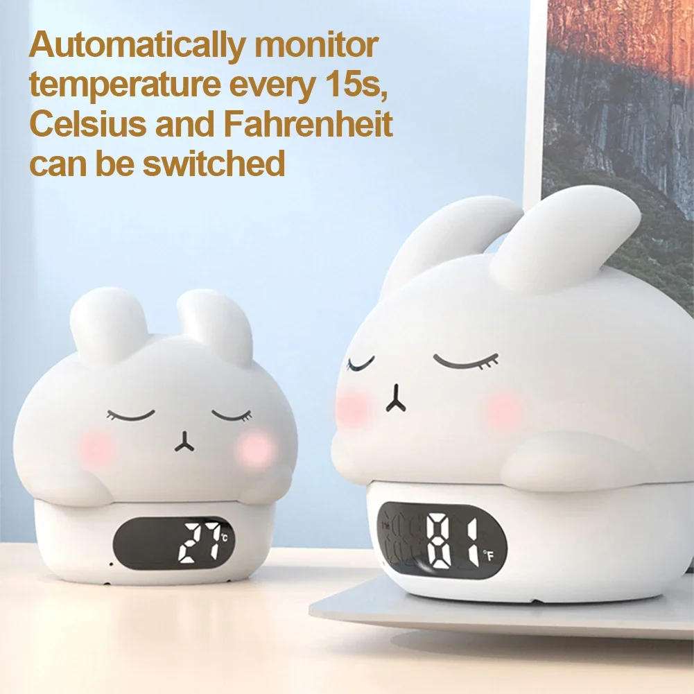 

Charming Soft Touch Nightlight Clock with Alarm Options and Accurate Temperature Readings for Enhanced Bedroom Decor