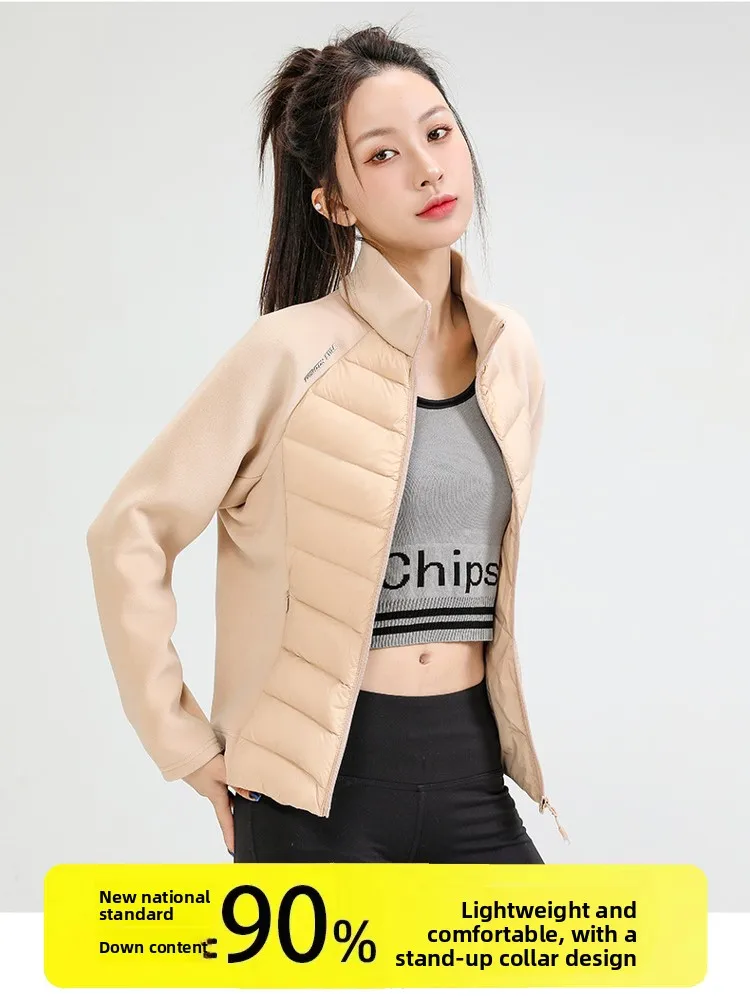 Leggero Spor Piumino da donna Jaet Yoga Arrampicata Sci Corsa Interno Vestibilità Capispalla caldo Street Sle ort Lunghezza Cerniera