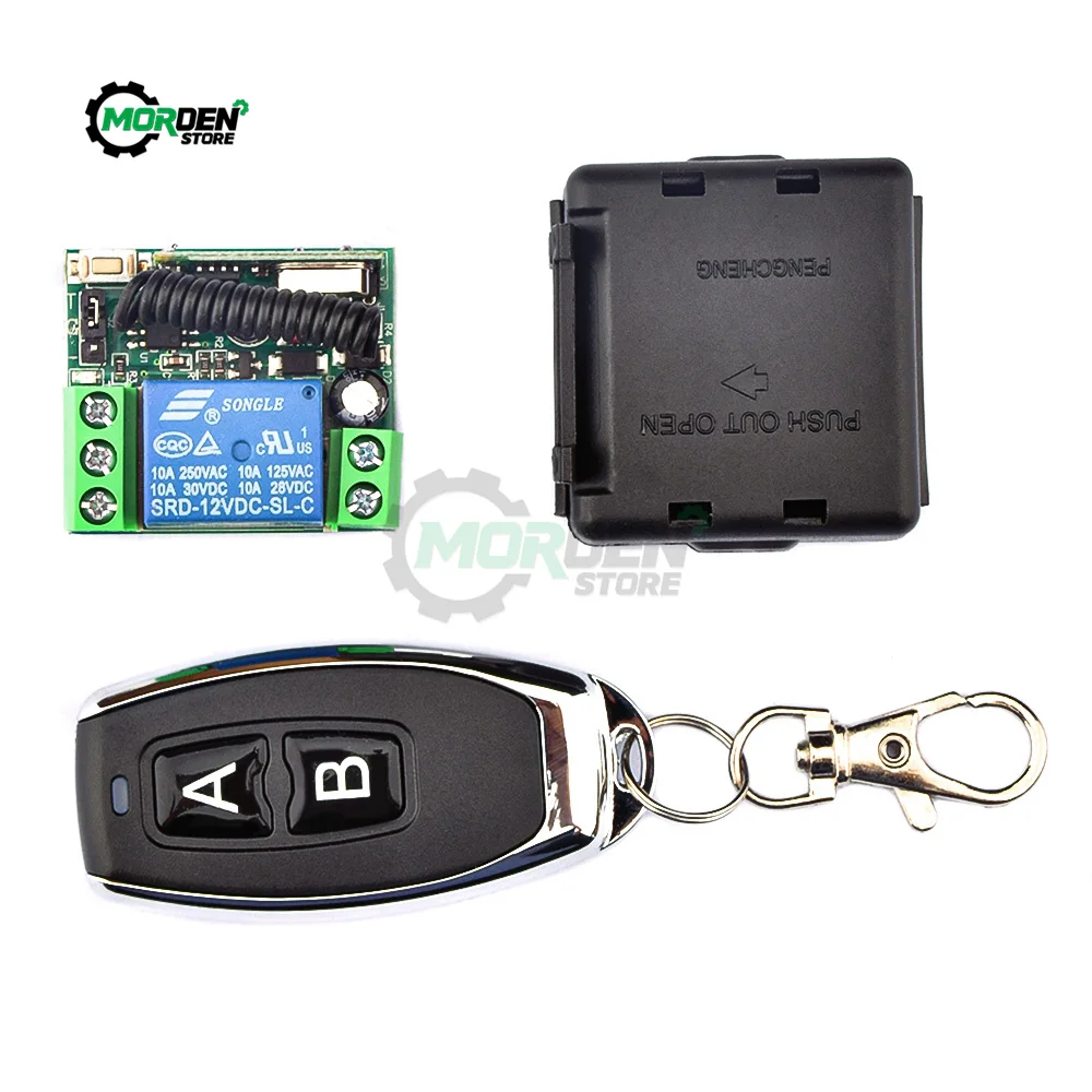DC12V 10A przekaźnik 1 CH 433Mhz bezprzewodowy RF przełącznik zdalnego sterowania nadajnik-odbiornik moduł LED Light kontroler drzwi zasilacz