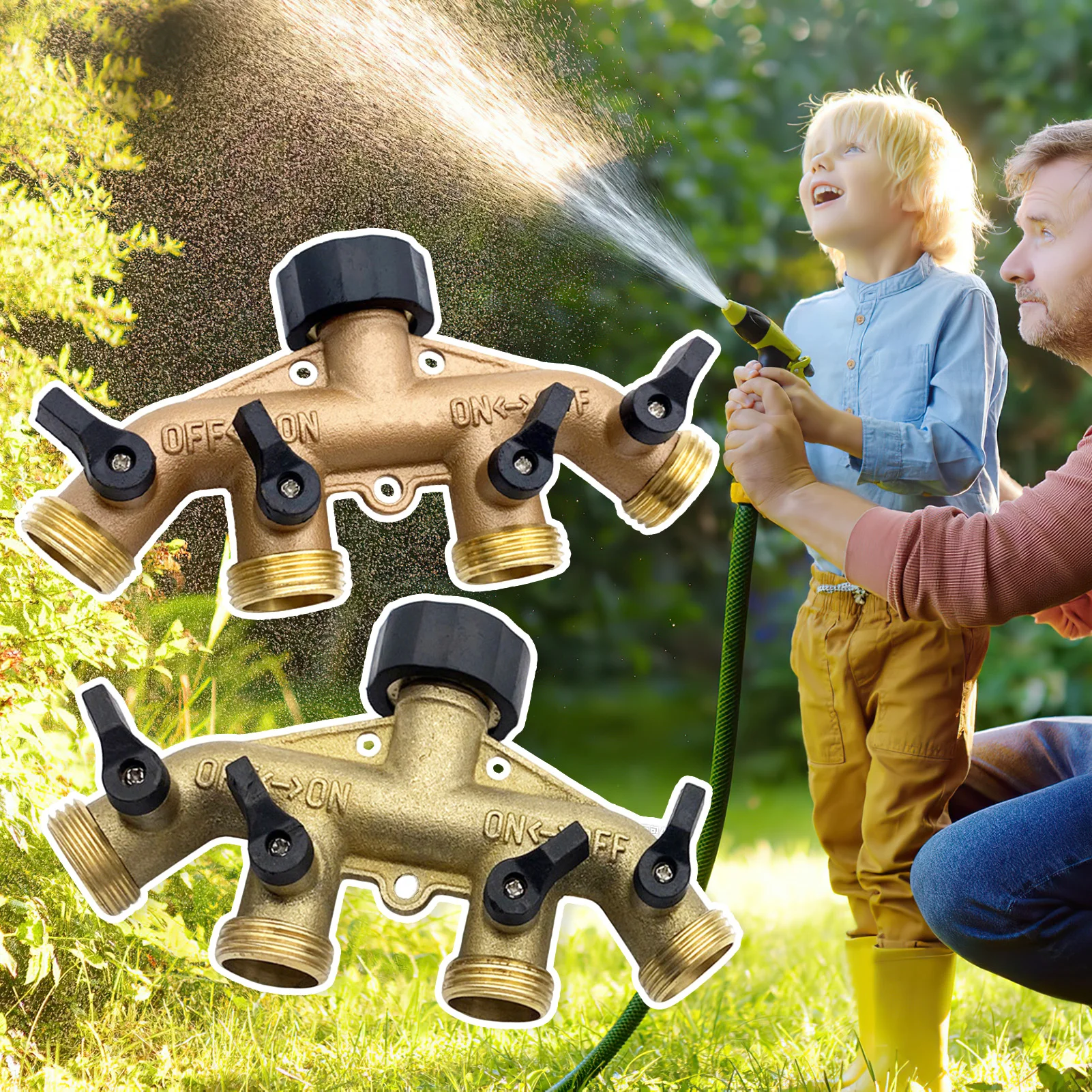 

4 -й путь садовый шланг разветвитель с выключенными клапанами ирригационной системой управление водой Сплиттер Эффективен без капель