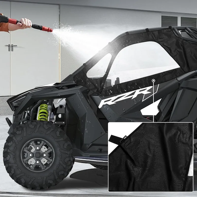 For RZR Pro Soft Cab Enclosures Upper Door Kit Waterproof Easy Straps Install For 2020-2024 Polaris RZR PRO XP/Turbo R 2-seat