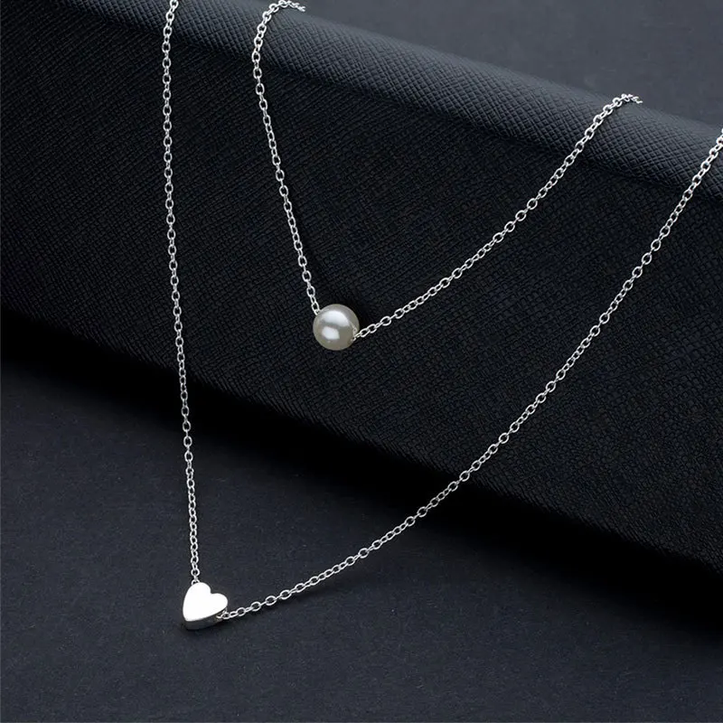 Hot Sale Rhinestone Water Drop Long Strip Double Layer Pendant Necklace Female Ins Wind Net Red Versatile Necklace Jewelry