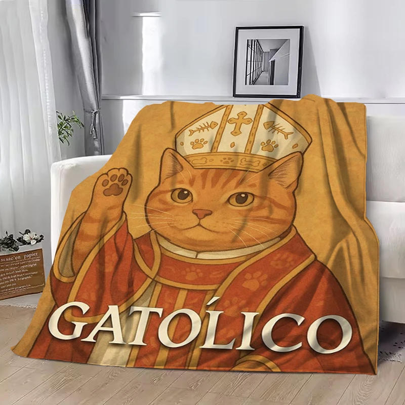 

Abstract Cute Cat Throw Blanket Bed Blankets for Decorative Sofa Plead Cover King Lid Portable Throwing Soft Plaid With Print