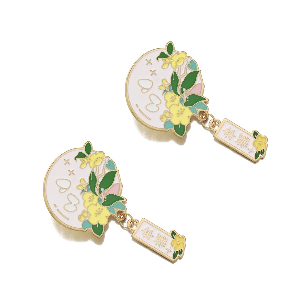 النمط الصيني المينا بروش دبوس كوي الكارب محظوظ القط أرنب الغزلان الثدي دبوس للملابس ظهره الديكور مجوهرات اكسسوارات #5