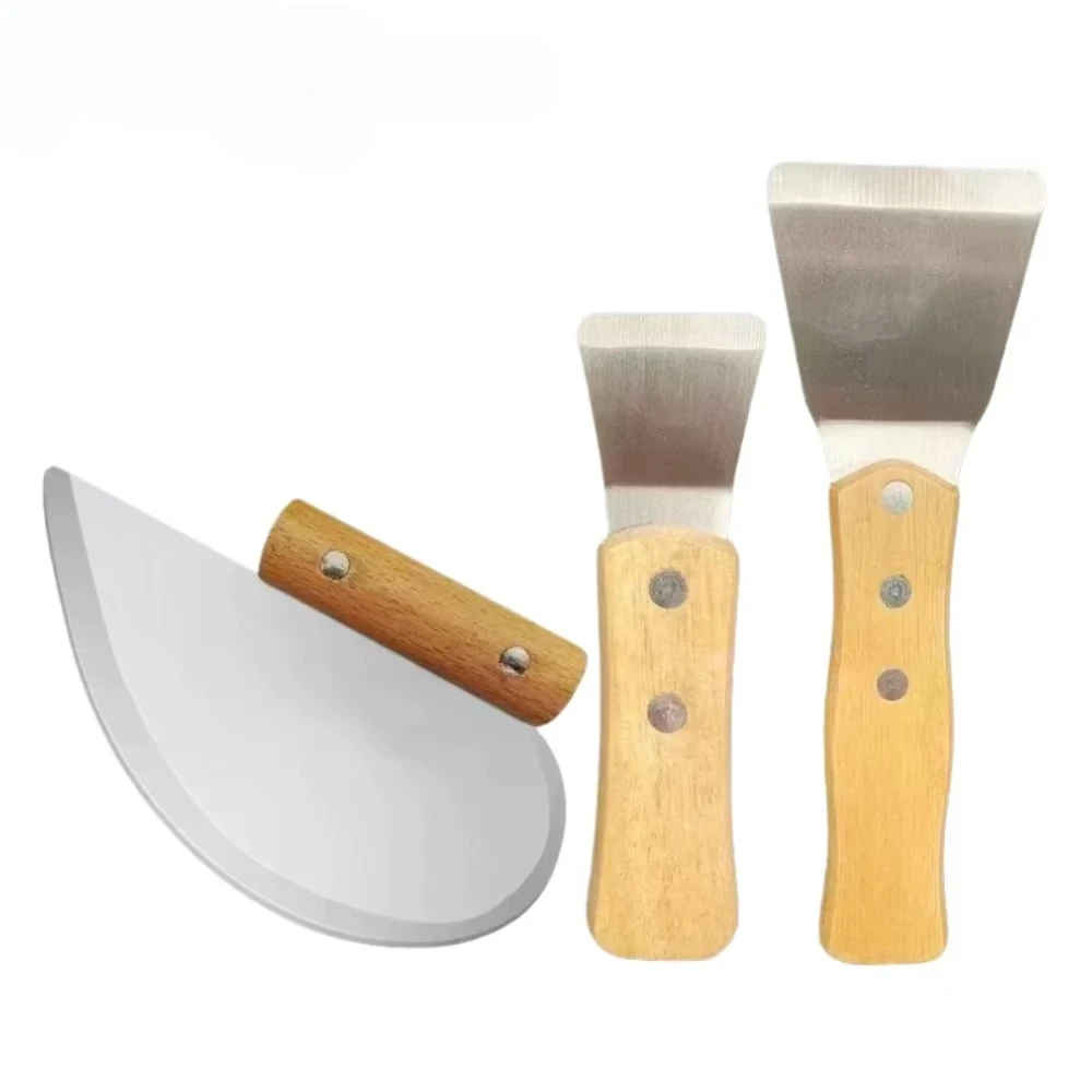 Specialized Spatula for Advertising Stretch Ceiling - Wooden Handle Stainless Steel Insertion Spatula for PVC Keel Installation