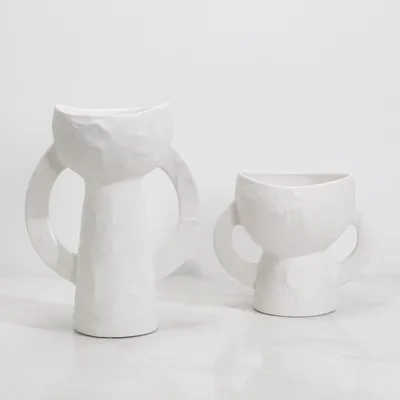 Binaural Creative Simple Ceramic Flower Ornament Dining Table Homestay Art Flower Arrangement