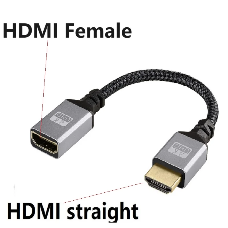 

90 Degree Up Down Left Right Straight head 4K@60Hz Mini Micro HDMI to HDMI-compatible Adapter 4K Male To Female Extension Cable