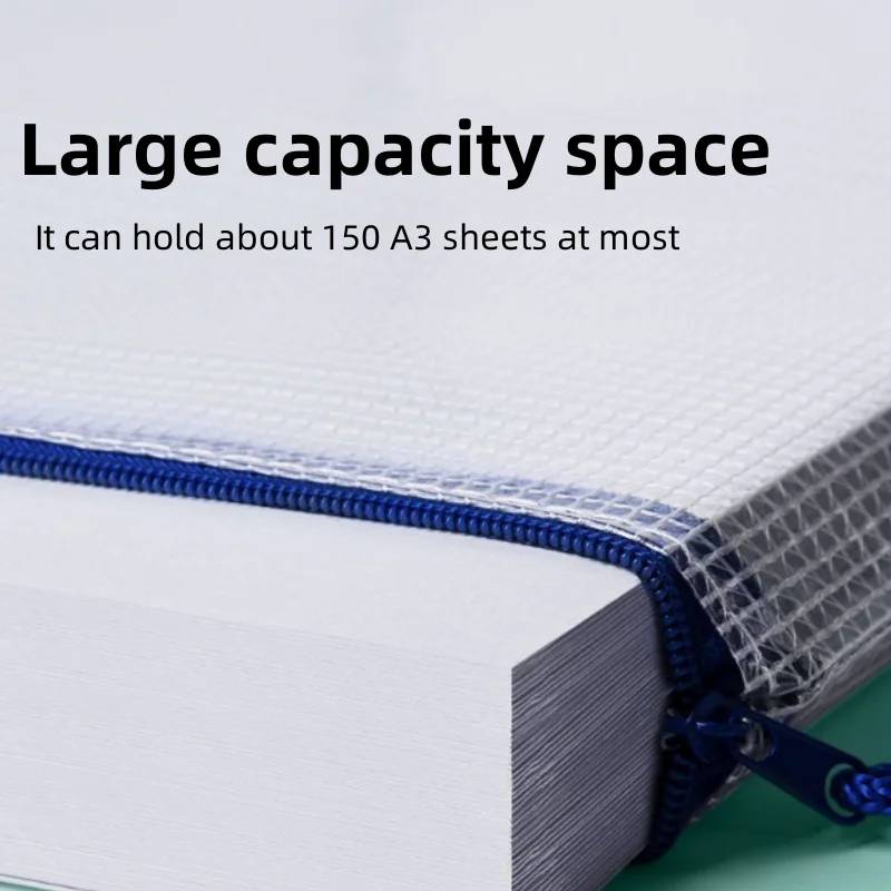 10pcs, A3 Mesh Zipper File Bag,5 colors, waterproof plastic file Bag for organizing school and office supplies, cosmetics, trave