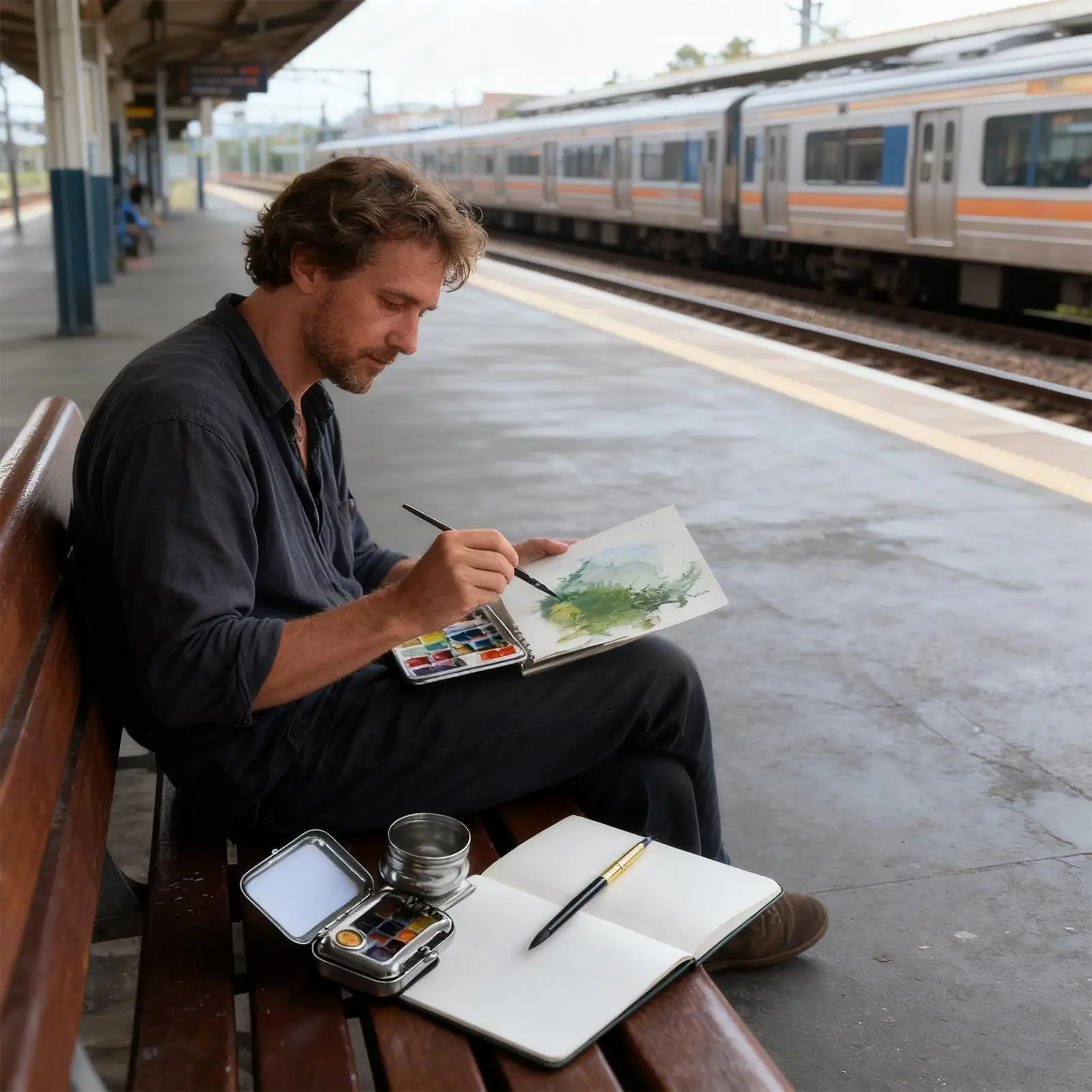 Paleta de aquarela de viagem, recipiente vazio de aquarela de 10 grades com clipe magnético, pequena paleta de pintura artística para sala de aula de viagem