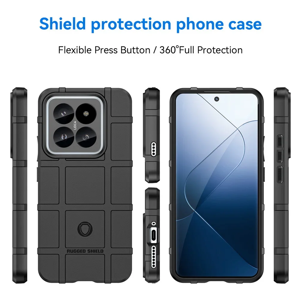 Rugged shield Rubber protect cover For Xiaomi 14 Pro 13T Pro 13 Ultra 12T Pro 12S Ultra 12 12X Mi 11T 11 10T Lite 10T Case