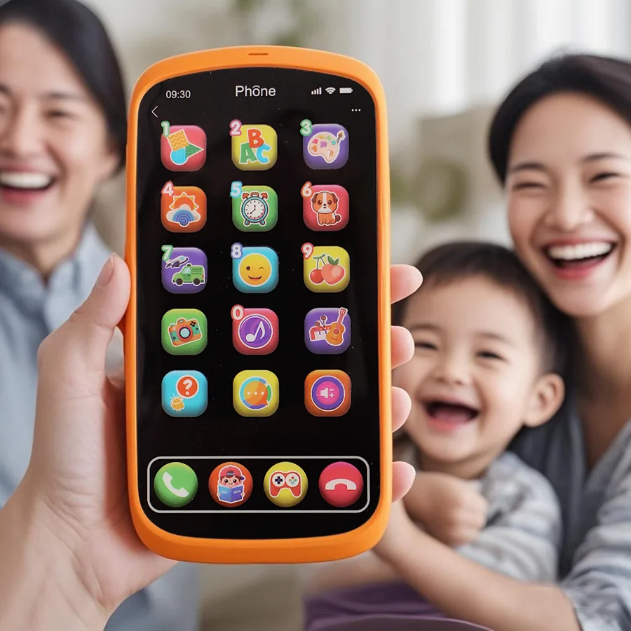 

Children Touch Screen Phone Toy Simulation Mobile Cellphone English Learning Machine With Light Baby Early Education Toy Gift