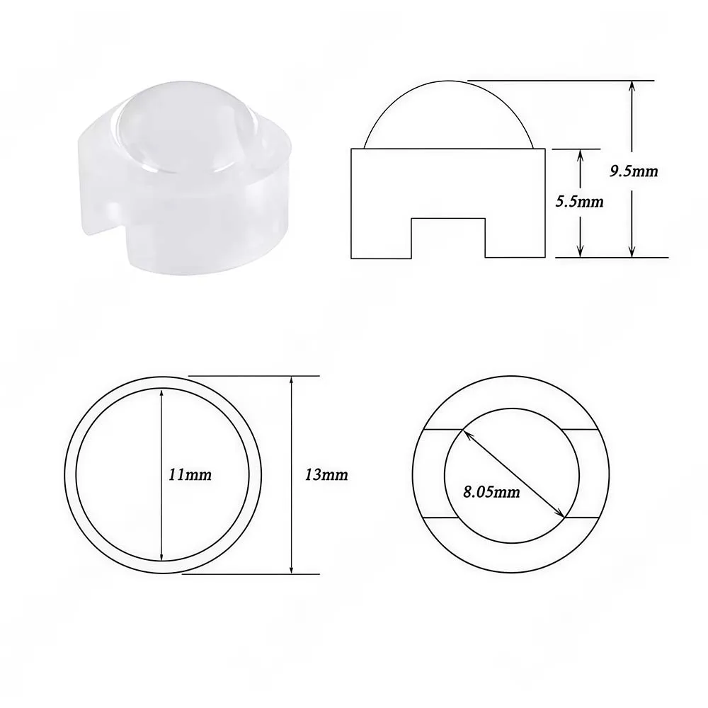 10pcs 1W 3W 5W 13mm IR LED Mini Lens 15 30 45 60 90 100 Degree Needn't Holder High Power LED Diode Convex Reflector Collimator image 5