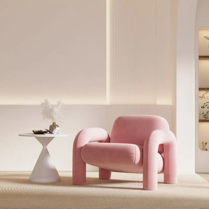 

Designer creative single sofa living room Internet celebrity lazy sofa light luxury hotel B & B leisure negotiation sofa chair