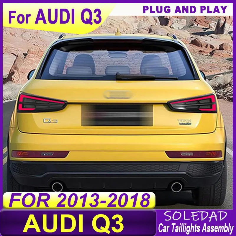 Car Taillight Assembly For Audi Q3 2013 2014 2015 2016 2017 2018 LED Car Tail Lamps Daytime Running Lights Dynamic Turn Signals