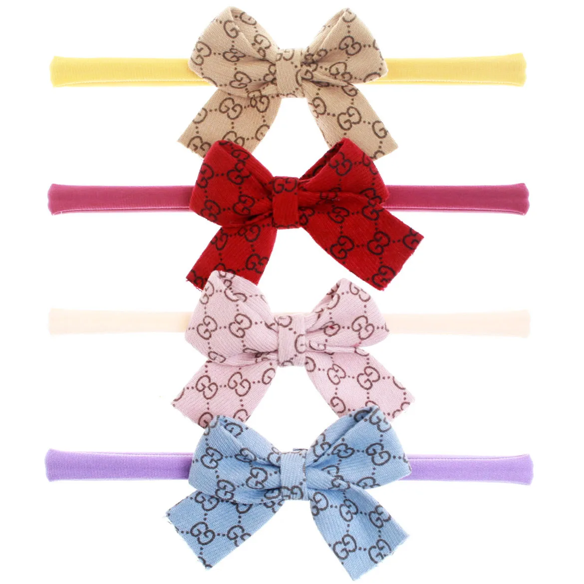 

4PCS Baby Nylon Headbands Hairbands Hair Bows Elastics Handmade Hair Accessories for Baby Girls Newborn Infant Toddler Kids