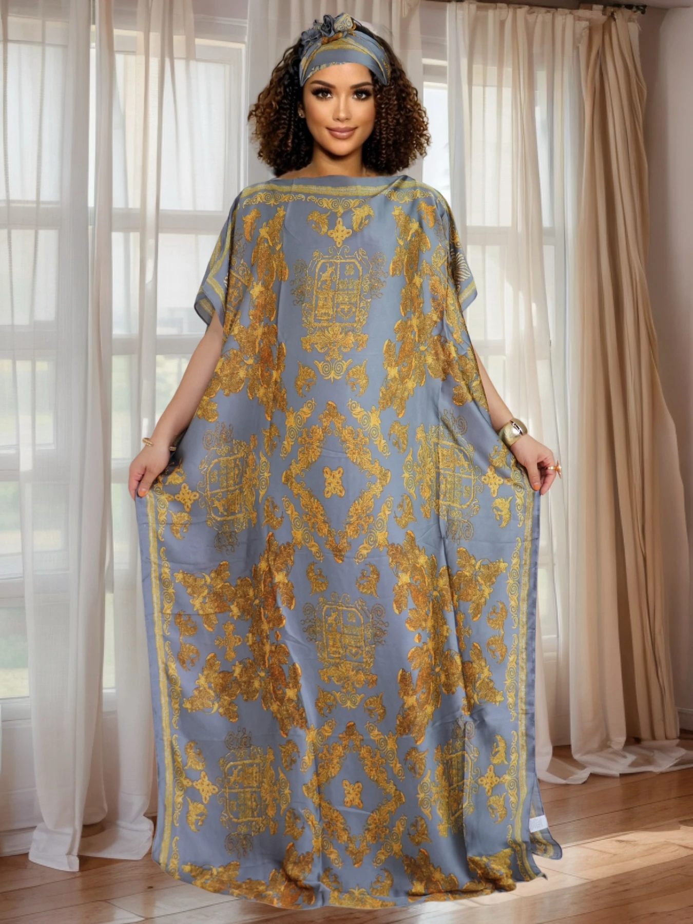 Floral Boho Print African Dashiki Dress - Stylish and Trendy, Perfect for Casual & Party Wear