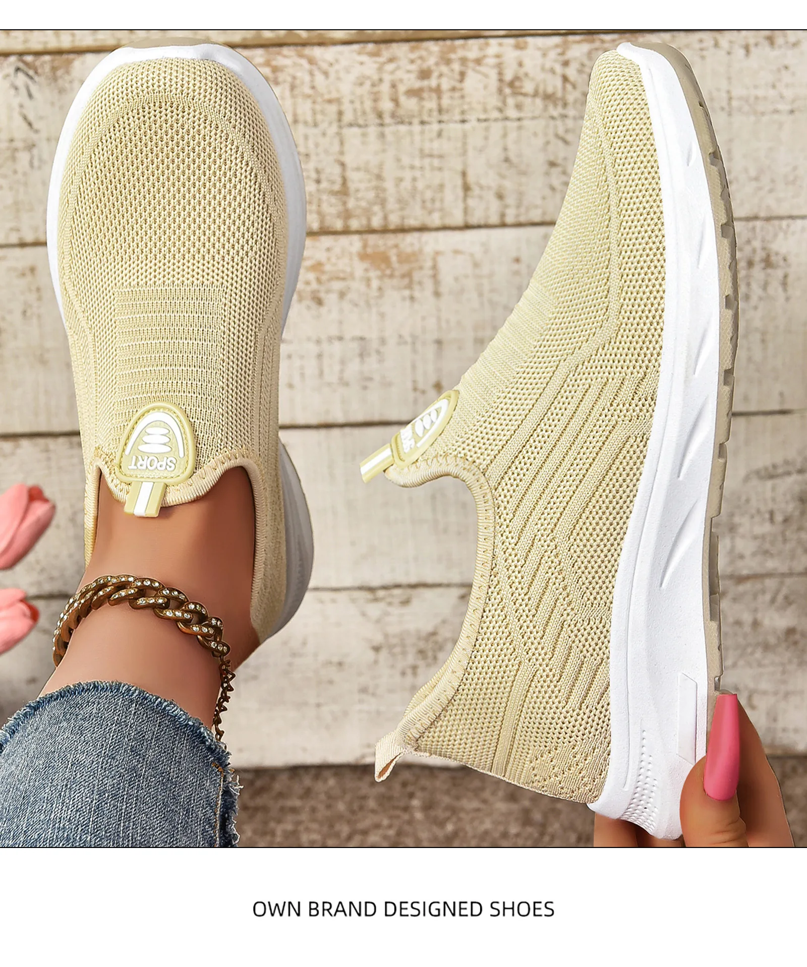 Damen Sommer Alltags-Freizeitschuhe PVC-Material Atmungsaktiv Leichtgewichtig Weiche Sohle Einfach zu Tragen – Detail 12