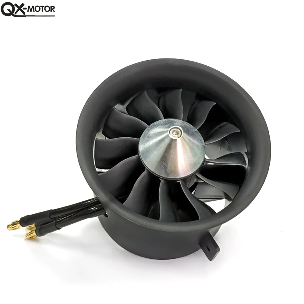 QX-MOTOR 70Mm EDF 12 Bilah Kipas Menyalur CW CCW dengan Motor Tanpa Sikat QF3027 untuk Drone Helikopter Multirotor RC Bagian Sayap Tetap