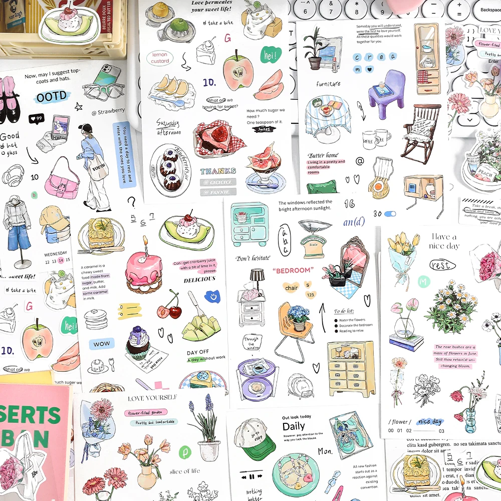 16Packs/Lot Romantische Bezit Serie Retro Decoratie Label Sticker