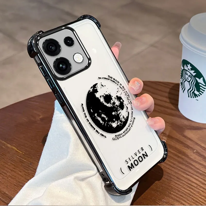 Plating Cover For OPPO Reno 16 Pro 16F 16FS Reno16 F FS 5G Case TPU Four-corner Shockproof Moon Print Pattern Fundas
