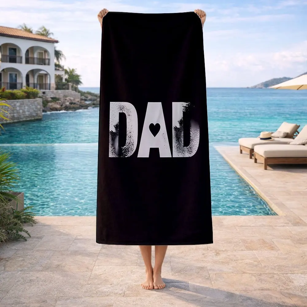 1pc DAD Funny Letter Beach Towel Suitable for Pool Parties, Bath Travel Unisex Summer Bath Towel with DAD Lettering