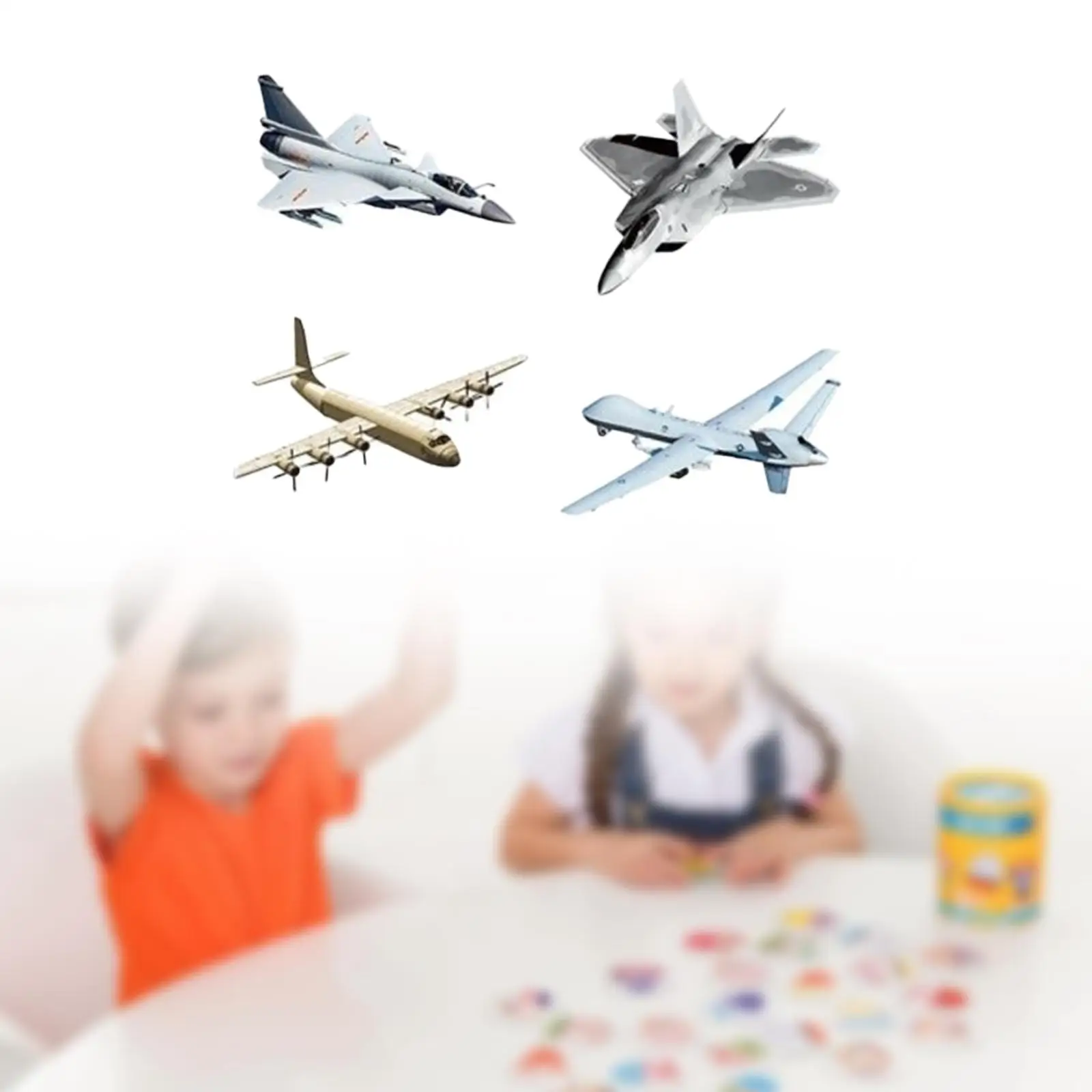 

4 Pieces Airplane Model Fighter Jet Models Educational Toy Birthday Gift Table Decoration Classic Aircrafts 4D Puzzles