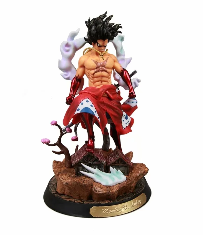 Anime One Piece Wano Luffy Gear Fourth Snakeman Battle Statue PVC Action Figure Collectible Model Kimono Luffy Figure Toys Doll