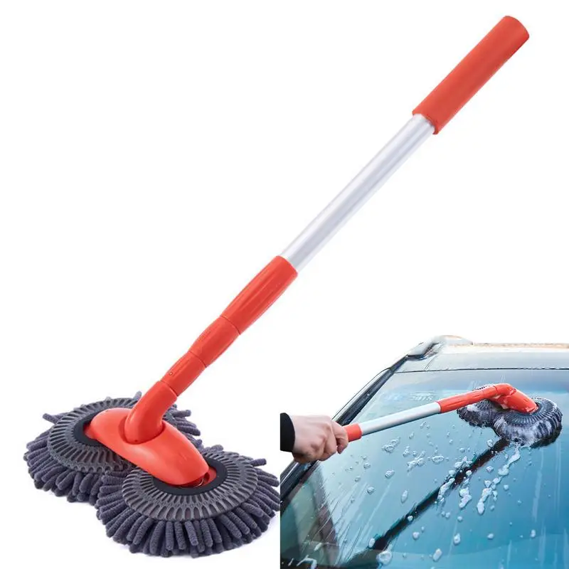 

Car Wash Brush Automotive Double Head Cleaning Mop Long Handle Detailing Brush Soft Bristle Wash Cleaning Tool Cars Maintenance