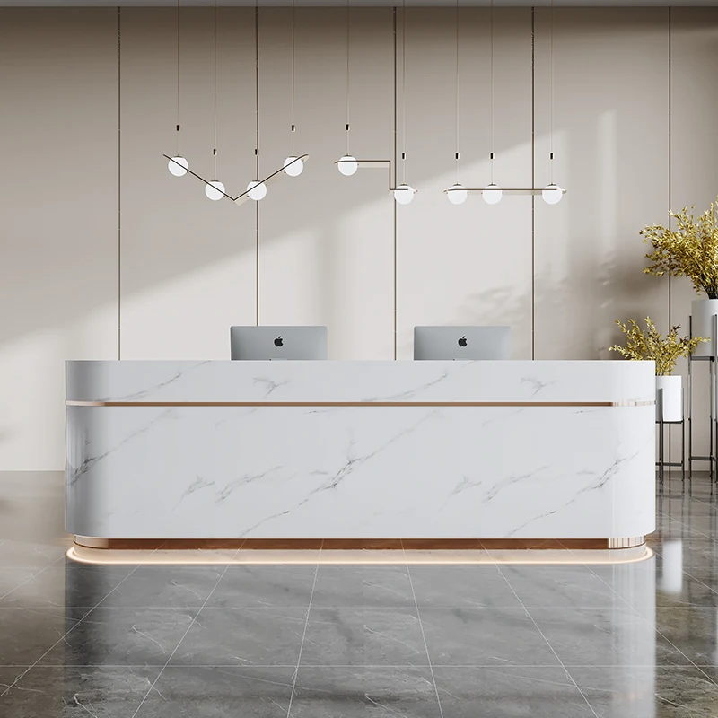 

Company Welcome Reception Desk Industrial Service Commericial Promotion Business Desks Modern Display Modern Scrivania Furniture