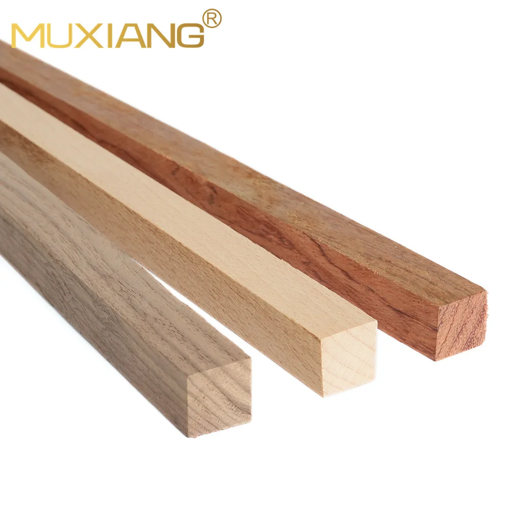 Kij do obróbki drewna MUXIANG 50cm naturalny DIY z drewna ręcznie robionego OD 1-2cm heban/buk/palisander/czarny orzech drewno okrągłe kwadratowy