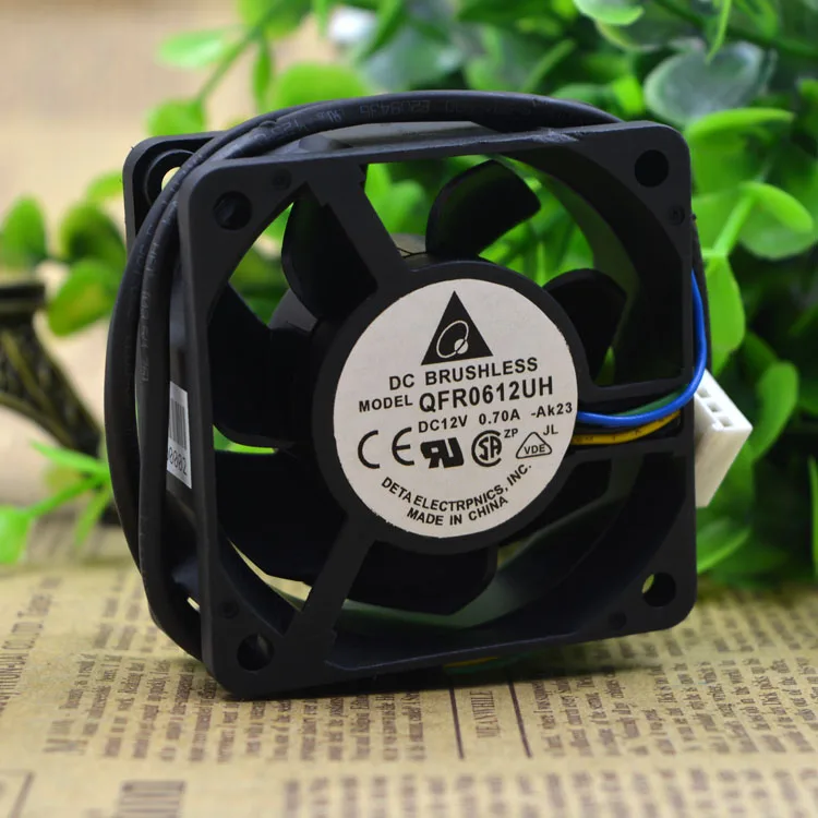 Fã QFR0612UH do PWM, 6025, 12V, 0.70A, 6 CMS
