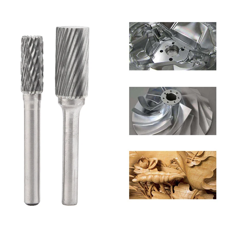 AX Double Cut Tungsten Carbide Rotary File Drill Milling Carving Bit Point Burr Die Grinder Abrasive Alloy Grinding Head Tool