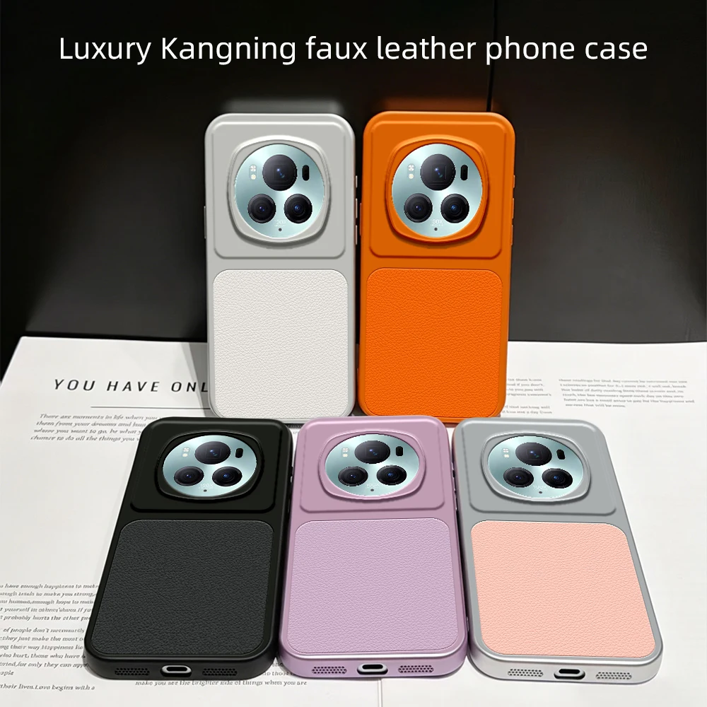 For Honor Magic 6 Pro Phone Case Honor Magic6 Pro Case PU Lambskin Leather Frosted Shockproof protective shell Back Cover