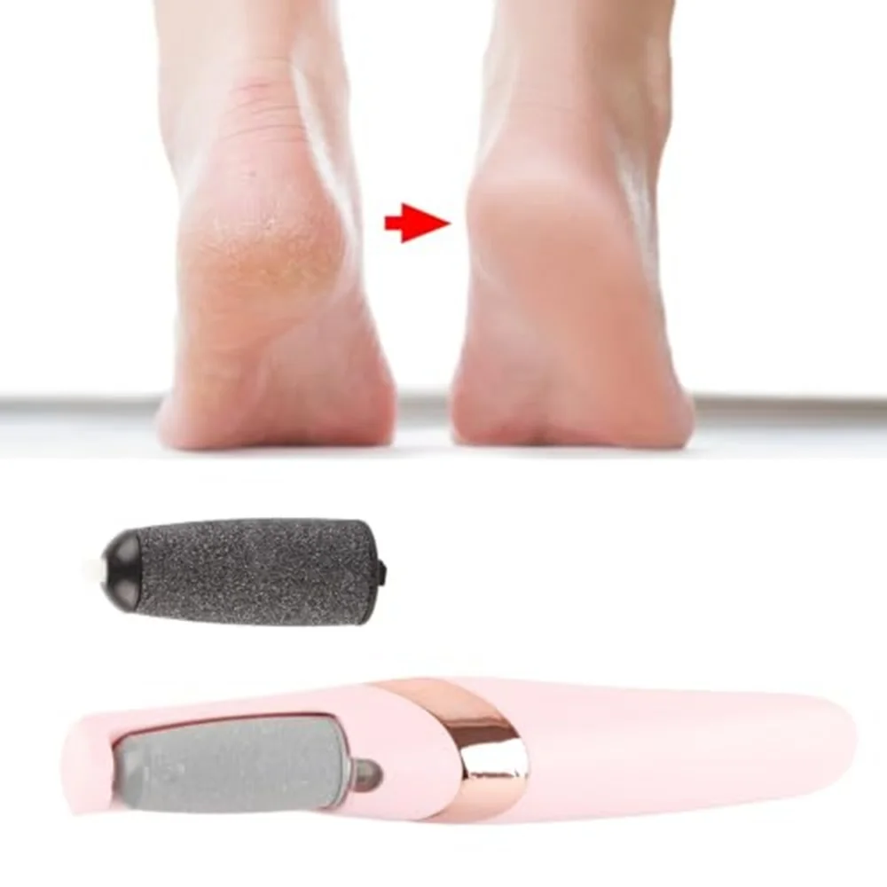 Cordless Rechargeable Electric Foot Grinder Dual Grinding Heads Foot File for Dry Coarse Skin Removal on Heels, for Women & Men