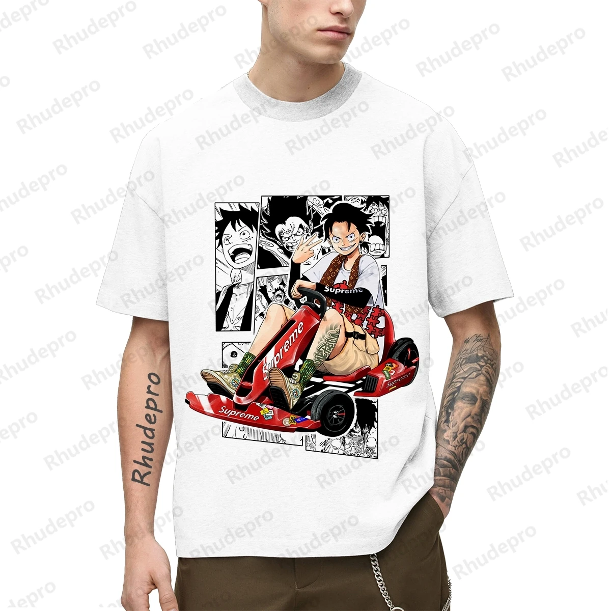

2024 Popular Anime One Piece T-Shirt 3d Japan Men Short Sleeve Luffy Shirt Printed Men's Clothing Tops